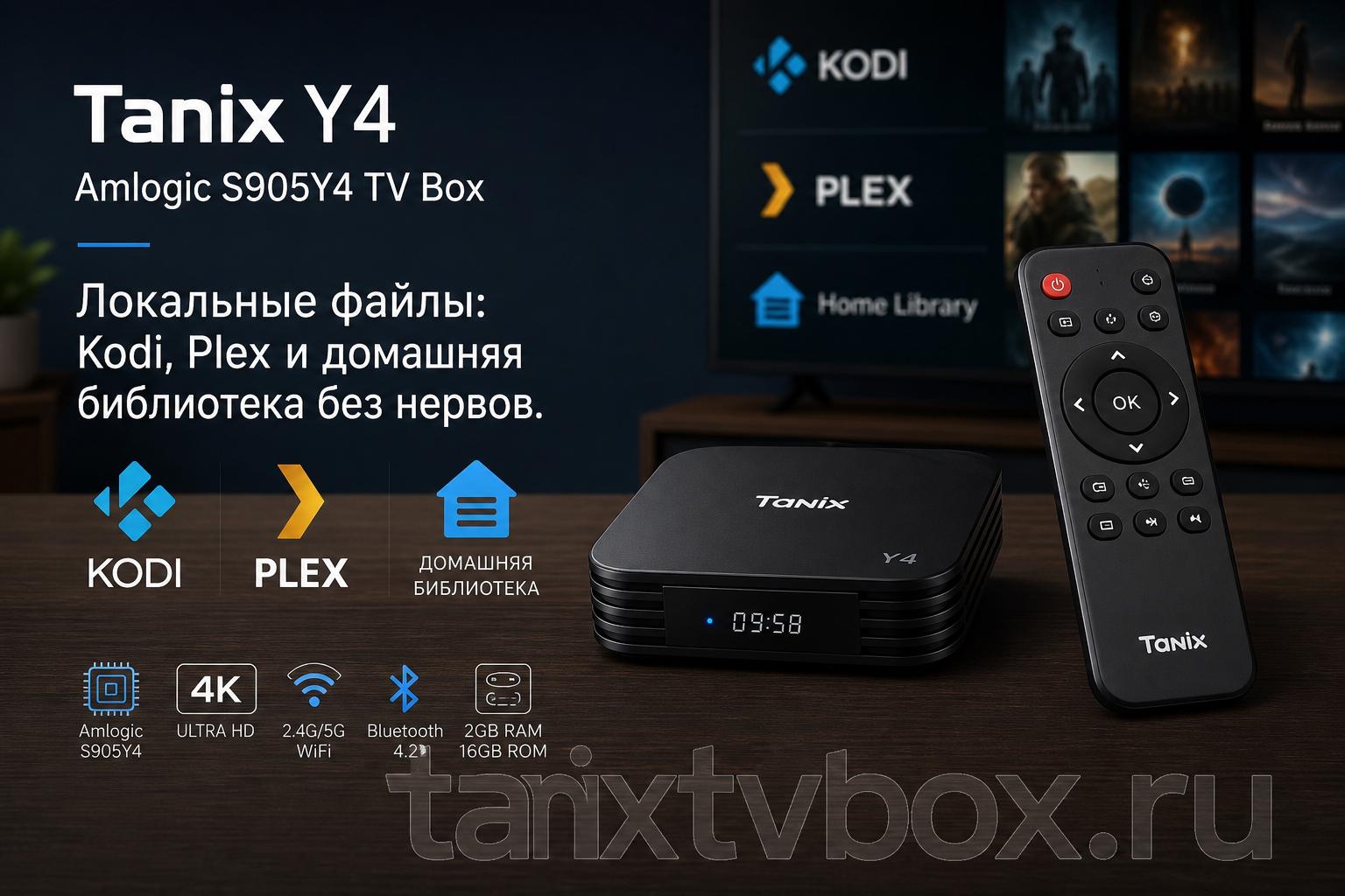 Tanix Y4 Amlogic S905Y4 TV Box. Локальные файлы: Kodi, Plex и домашняя библиотека без нервов Tanix Y4 Amlogic S905Y4 TV Box. Локальные файлы: Kodi, Plex и домашняя библиотека без нервов