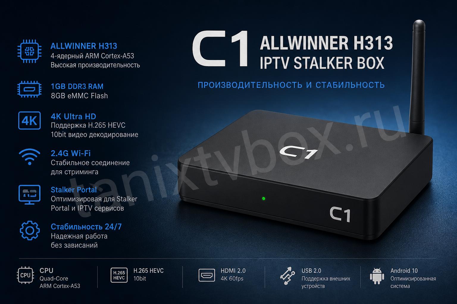 C1 Allwinner H313 IPTV Stalker Box. Производительность и стабильность