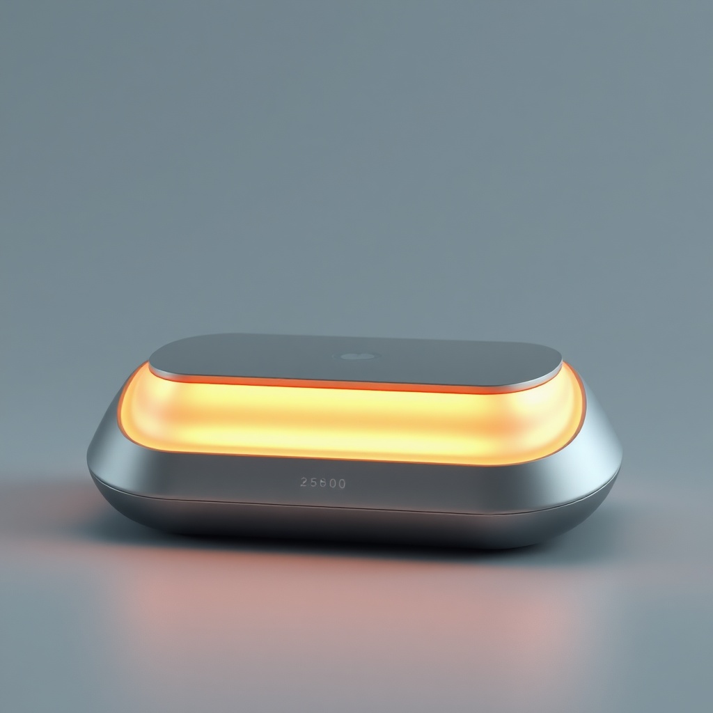 unleashing - sleek and modern tech device with glowing lights and sleek design
